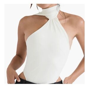HOUSE OF CB FARRAH HALTER NECK SATIN BODYSUIT!